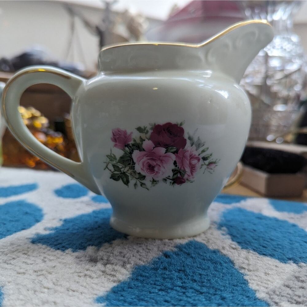 Vintage Formalities by Baum Bros Victorian Rose Sugar and Creamer Set
